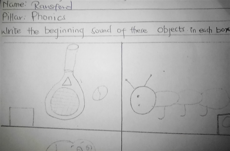 CE Write the beginning sound of these objects iළ. ​-example-1