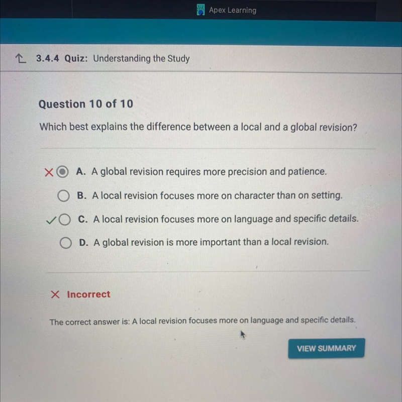 Question 10 of 10 Which best explains the difference between a local and a global-example-1