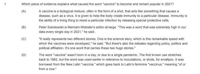 PLEASE HELP!!! Which piece of evidence explains what caused the word "vaccine-example-1