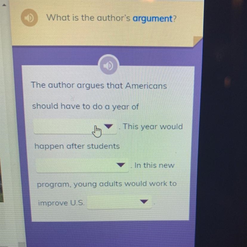 What is the author's argument? The author argues that Americans should have to do-example-1