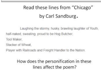 PLEASEEE HELPPP!!! How does the personification in these lines affect the poem?-example-1