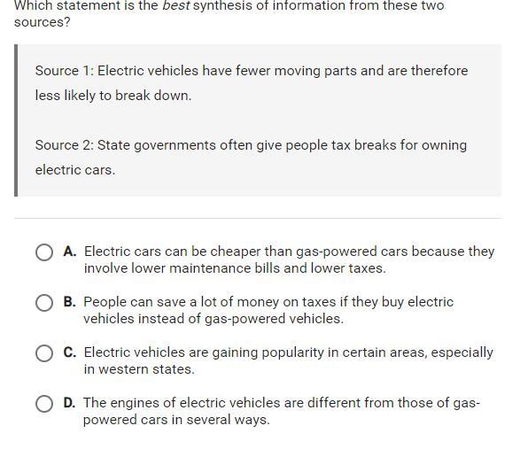 Which statement is the best synthesis of information from these two sources?-example-1