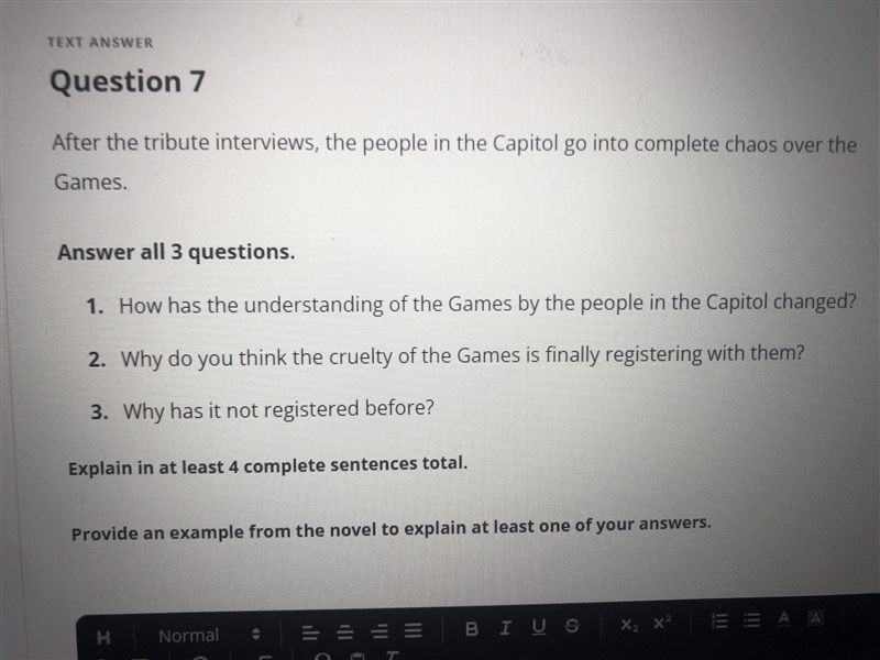 I really need help on these 3 questions (Hunger games catching fire)-example-1