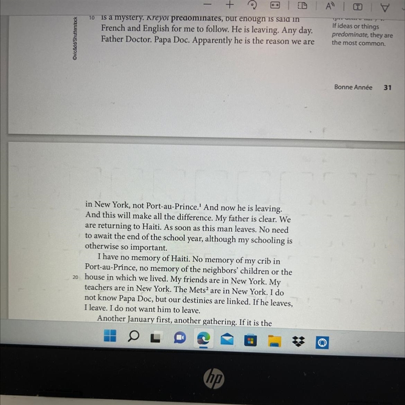 Reread lines 11-23. Describe how the author's feelings about Haiti are different from-example-1