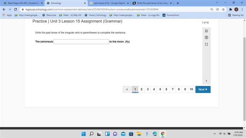 Write the past tense of the irregular verb in parentheses to complete the sentence-example-1