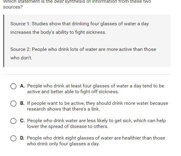 Which statement is the best synthesis of information from these two sources?-example-1