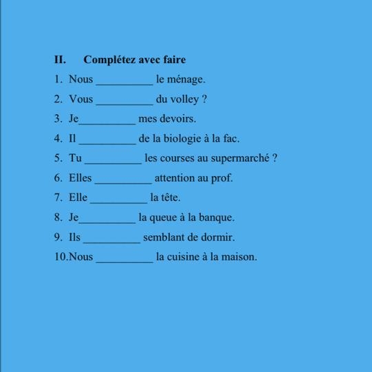 Completez avec faire-example-1