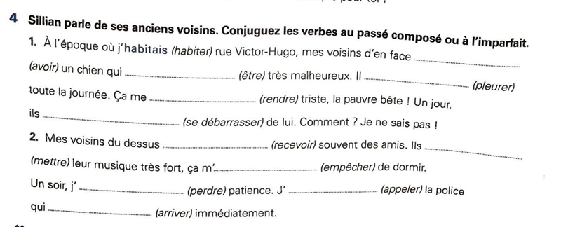 French Grammar : Les temps du passé please help-example-1