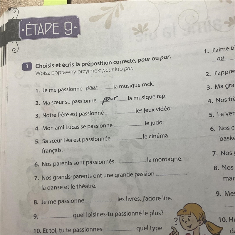 Choisis et écris la préposition correcte, pour ou par.-example-1