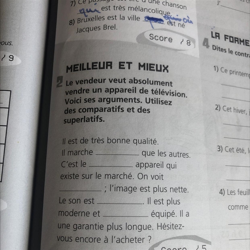 Bonjour can you please do my French homework task 2.(Photo) Merci-example-1