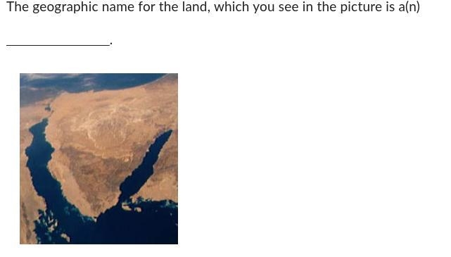 The geographic name for the land, which you see in the picture is a(n) isthmus strait-example-1