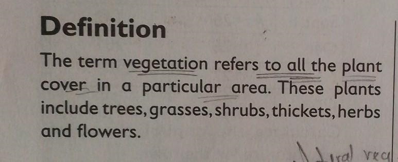 What is vegetation and give examples of it-example-1