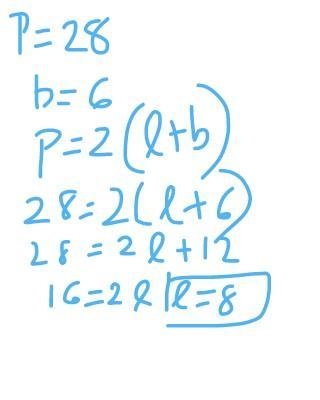 Find the length of the diagonal of a rectangle if its perimeter is 28 and its width-example-1