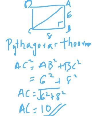 Find the length of the diagonal of a rectangle if its perimeter is 28 and its width-example-2