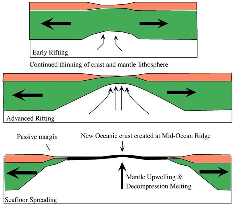 How is new ocean floor and oceanic crust formed?-example-1