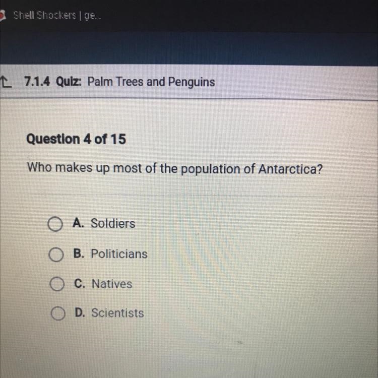 Who makes up most of the population of Antarctica?-example-1