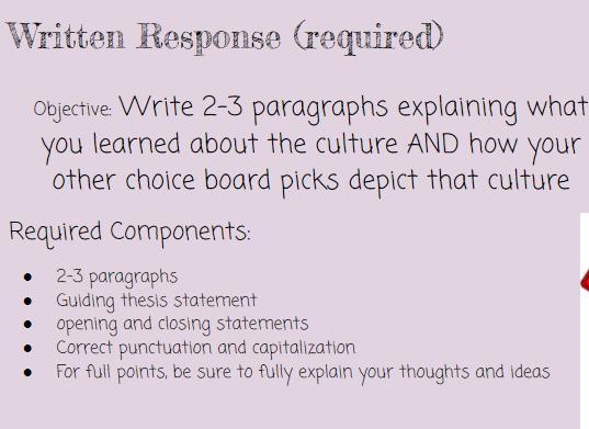 Please help me write my Written response! (My country is South Korea)-example-1