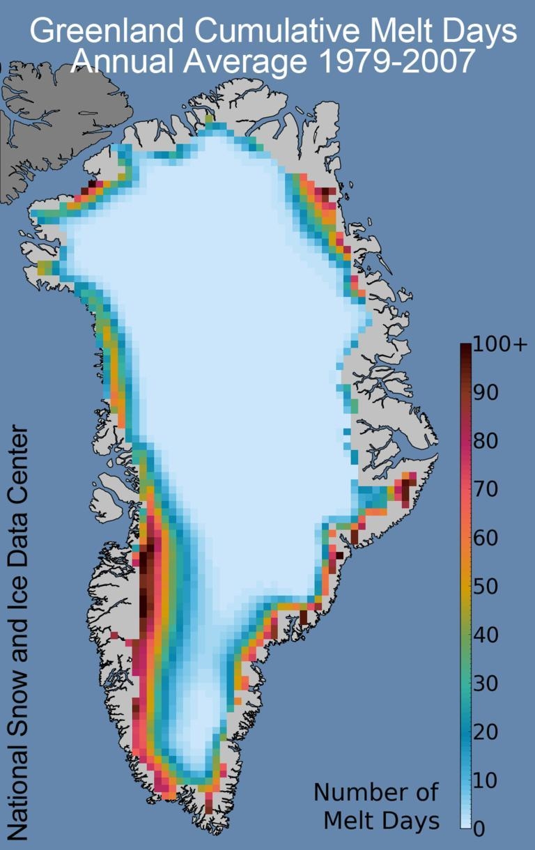 Based on the maps, which best describes how climate change affected Greenland between-example-1