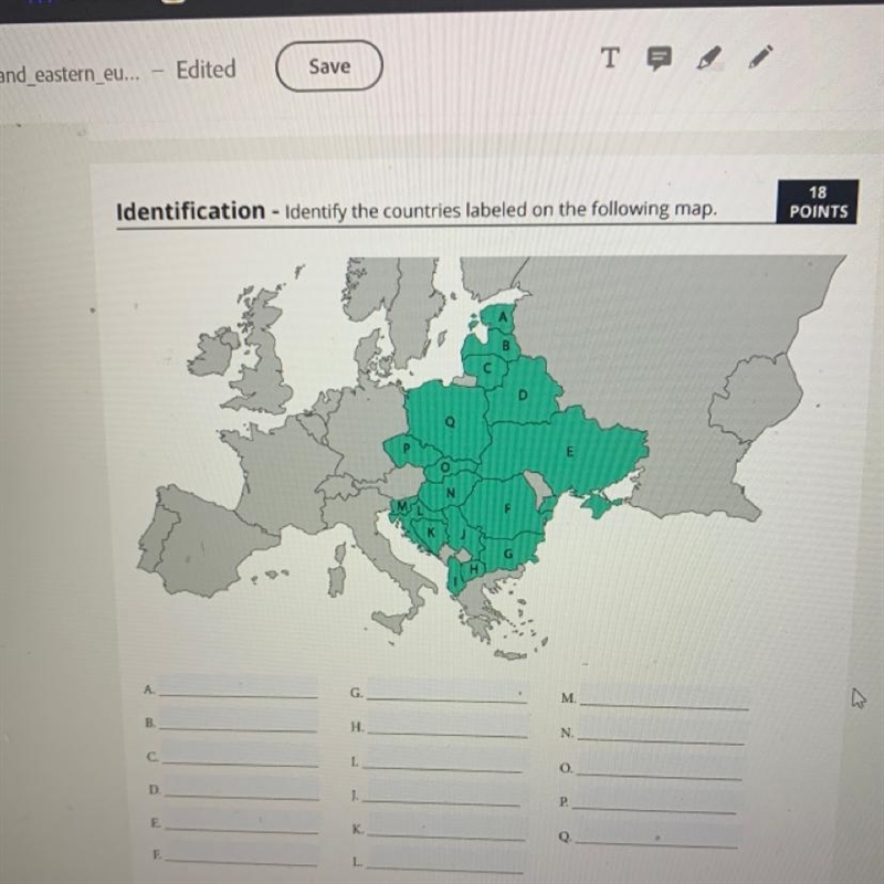 Please Help!!!!!!! Identify the countries labeled on the following map.-example-1