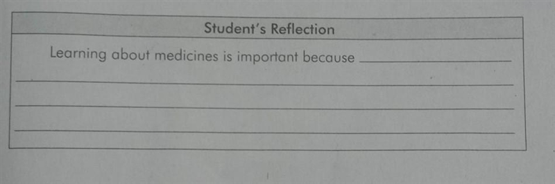 Learning about the medicines is important because...​-example-1