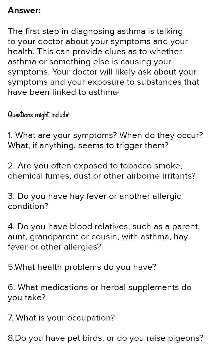 How do you get diagnosed for aasthma???-example-1