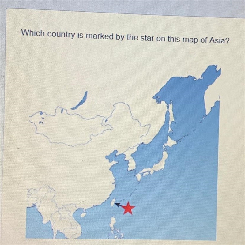 Which country is marked by the star on this map of asia Hong Kong Macau Mongolia taiwan-example-1