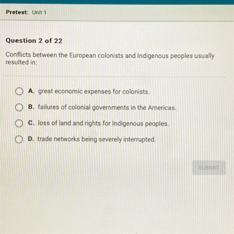 Please help ☹️ Conflicts between the European colonists and Indigenous peoples usually-example-1