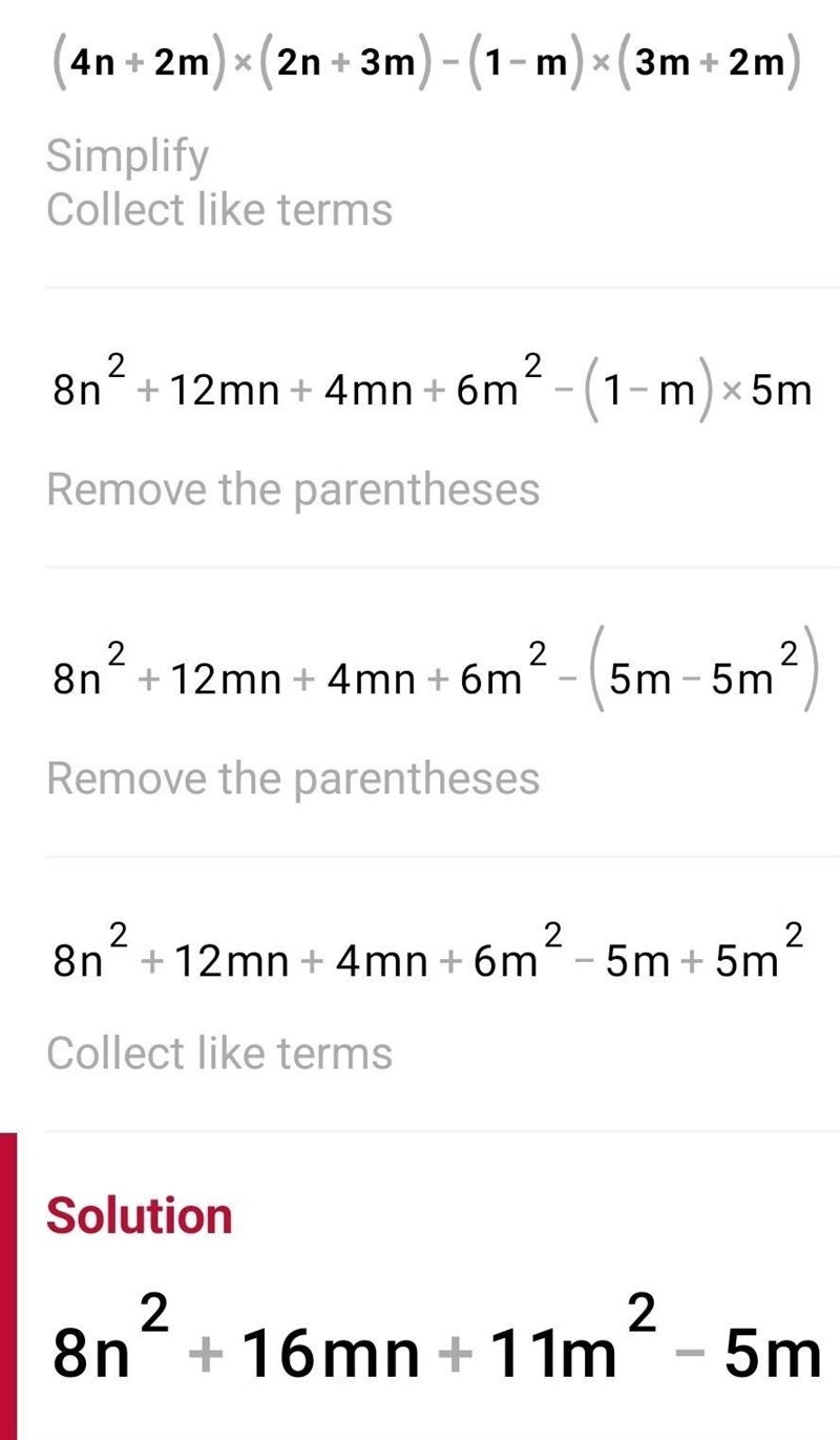 Expand (4n+2m) (2nt 3m) -(1-m) (3m +2m)​-example-1