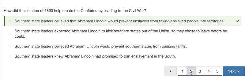 How did the election of 1860 help create the Confederacy, leading to the Civil War-example-1