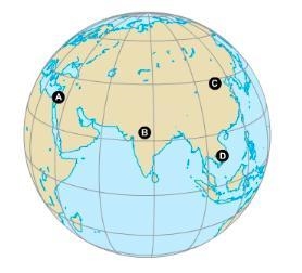 Which letter represents the location of Canaan, or Palestine, the homeland of the-example-1