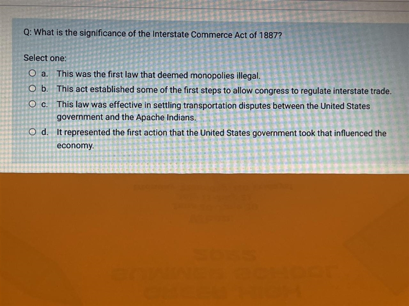 What is the significance of the Interstate Commerce Act of 1887?-example-1