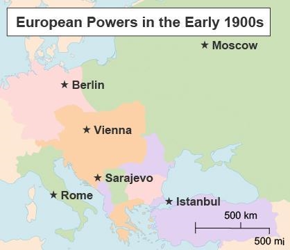 The distance from Moscow to Istanbul is about ________km. A. 500mi B. 1,000km C. 1,750km-example-1