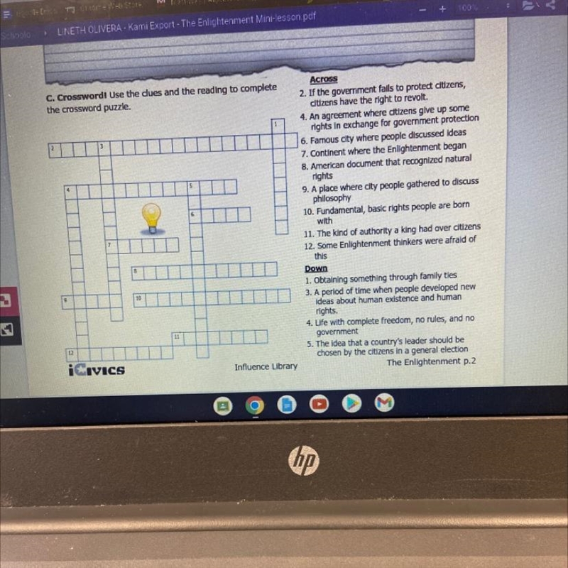 World History 6 crossword-example-1