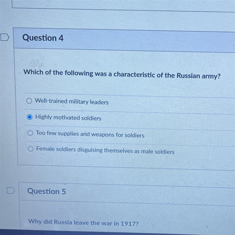 Which of the following was a characteristic of the Russian army?-example-1