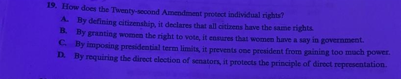 How does the 22nd amendment protect individual rights-example-1