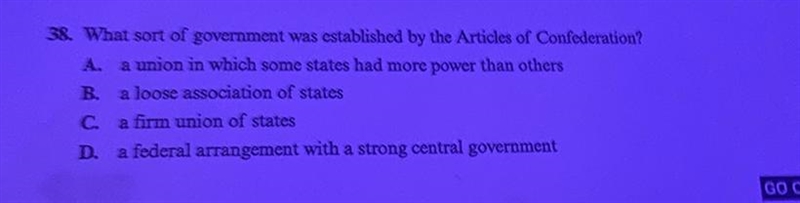 What sort of government was established by the Articles of Confederation?-example-1