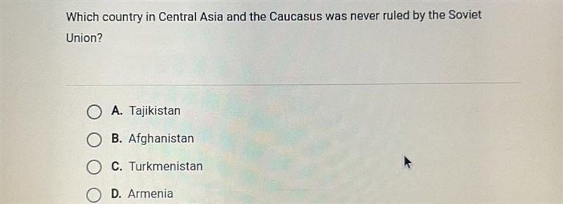 Which country in Central Asia and the Caucasus was never ruled by the Soviet Union-example-1