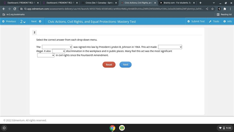 Select the correct answer from each drop-down menu. The --- was signed into law by-example-1