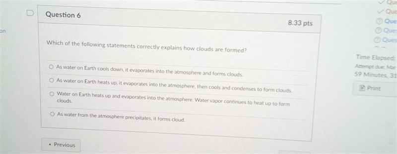 Which of the following states correctly explains how clouds are formed?​-example-1