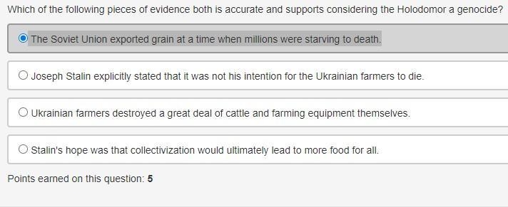 Which of the following pieces of evidence both is accurate and supports considering-example-1