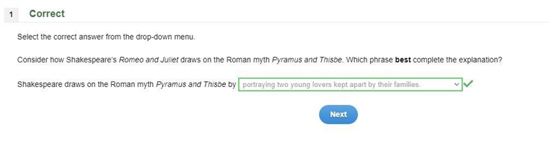 Consider how Shakespeare's Romeo and Juliet draws on the Roman myth Pyramus and Thisbe-example-1