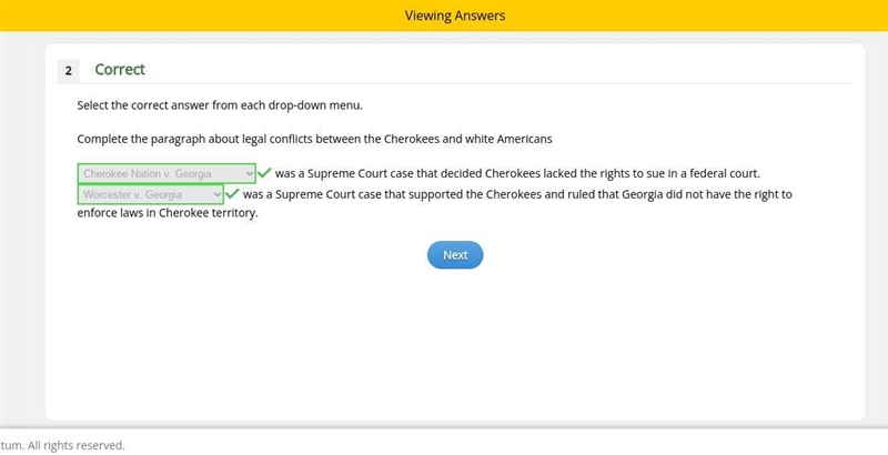 _______ was a Supreme Court case that decided Cherokees lacked the rights to sue in-example-1