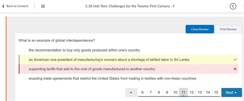 What is an example of global interdependence? supporting tariffs that add to the cost-example-1