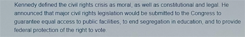 How did jhon f kennedy affect the civil rights movement-example-1