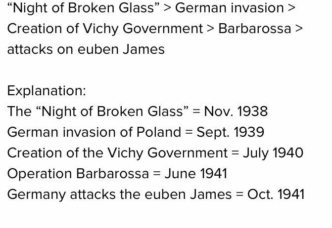 50 POINTS!!! Arrange the events in the correct chronological order. Creation of the-example-1