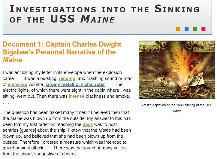 Prompt You learned that historians’ interpretations of why the Maine sank have changed-example-1