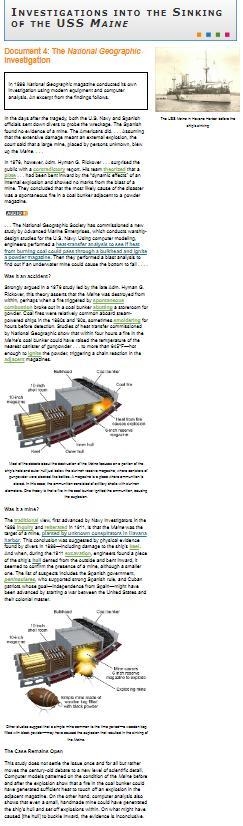 Prompt You learned that historians’ interpretations of why the Maine sank have changed-example-3