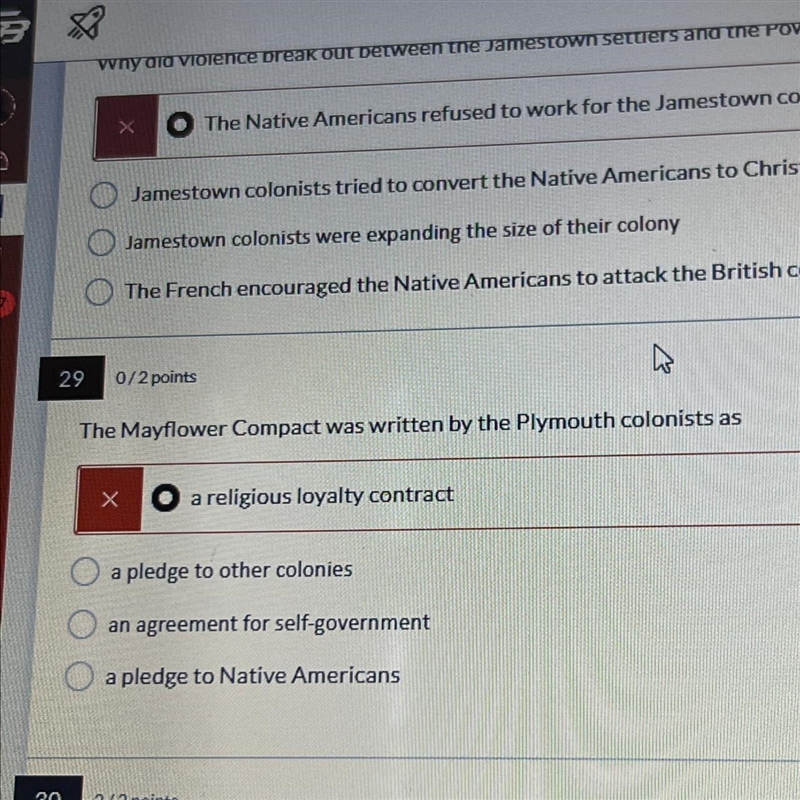 2. The Mayflower Compact was written by the Plymouth colonists as X a religious loyalty-example-1