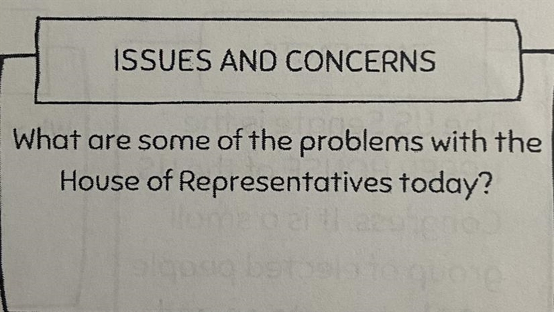 What are some of the problems with the House of Representatives today?-example-1