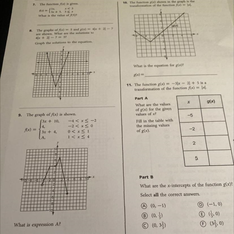 100 points if you can solve all of these questions-example-1